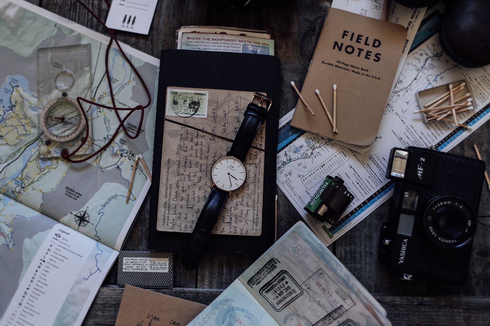 Custom itinerary notebook and map