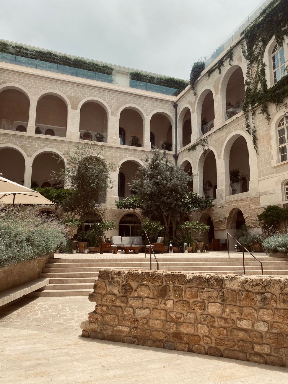 Boutique hotel courtyard